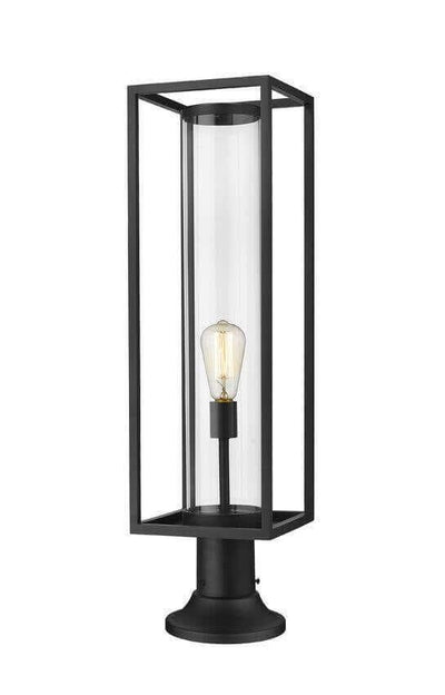 Aluminum with Clear Glass Tube Round Base Pier Mount - LV LIGHTING