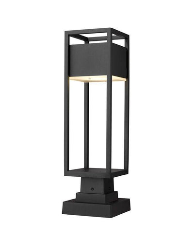 LED Black Aluminum with Open Design Square Base Outdoor Pier Mount - LV LIGHTING