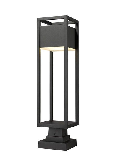 LED Black Aluminum with Open Design Square Base Outdoor Pier Mount - LV LIGHTING