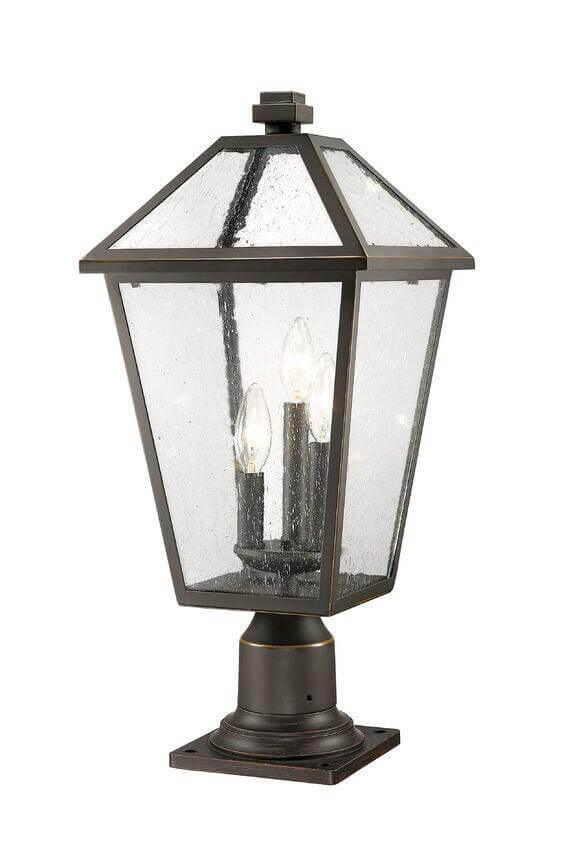 Aluminum with Glass Shade Village Theme Outdoor Pier Mount - LV LIGHTING