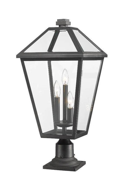 Aluminum with Glass Shade Village Theme Outdoor Pier Mount - LV LIGHTING