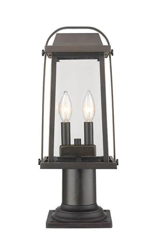 Aluminum with Clear Glass Shade Classic Pier Mount - LV LIGHTING