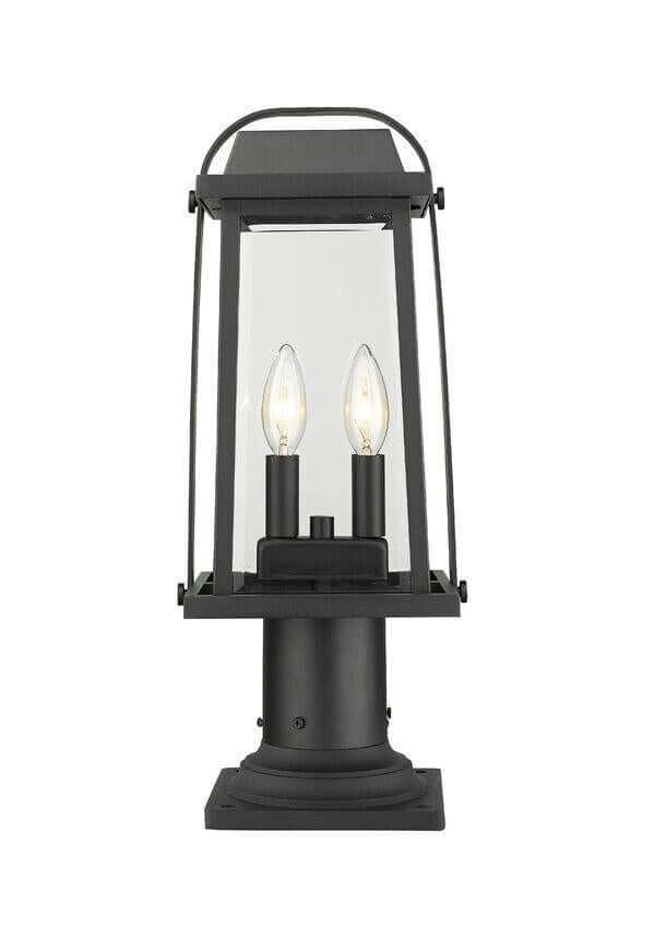 Aluminum with Clear Glass Shade Classic Pier Mount - LV LIGHTING