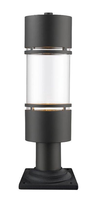LED Aluminum with Cylindrical Clear Glass Shade Outdoor Pier Mount - LV LIGHTING