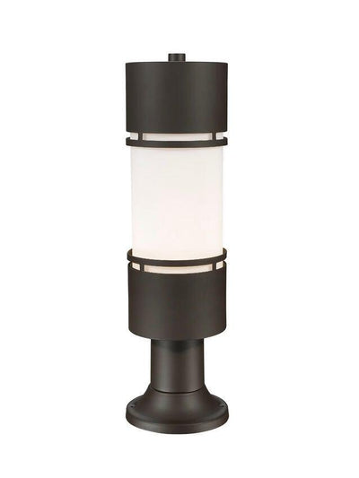 LED Aluminum with Clear Cylindrical Glass Shade Outdoor Pier Mount - LV LIGHTING