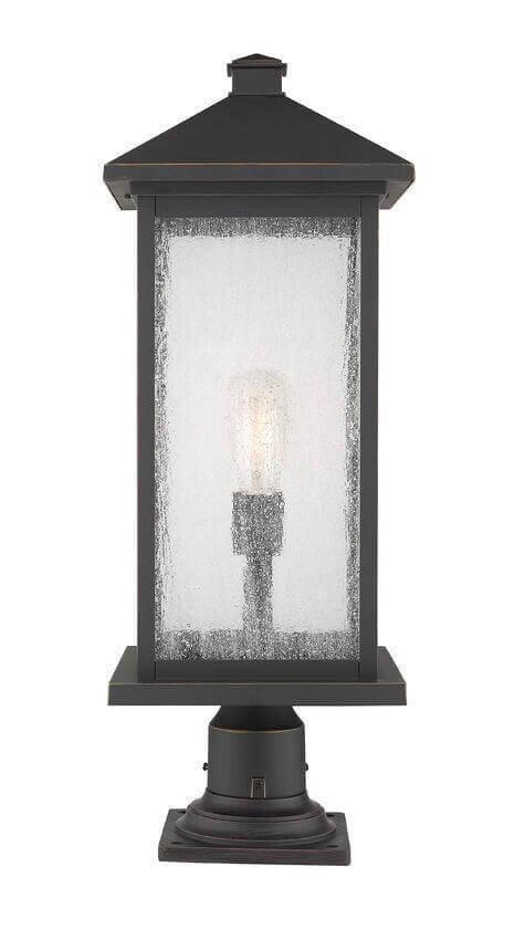 Aluminum Clean Frame with Glass Shade Outdoor Pier Mount - LV LIGHTING