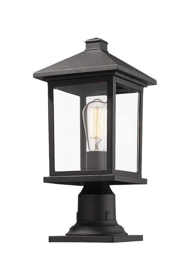 Aluminum with Glass Shade Classic Outdoor Pier Mount - LV LIGHTING