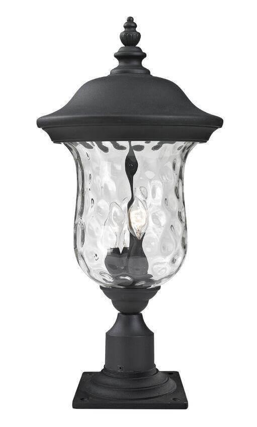 Aluminum With Clear Waterglass Traditional Outdoor Pier Mount - LV LIGHTING