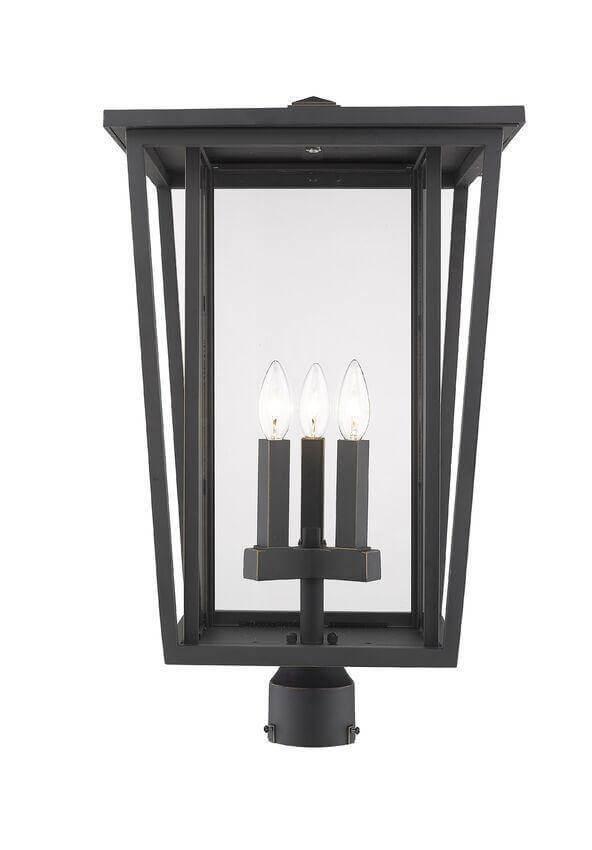 Aluminum with Double Frame Outdoor Post Light - LV LIGHTING