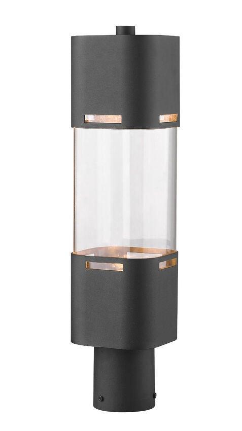 LED Aluminum with Clear Glass Shade Outdoor Post Light - LV LIGHTING