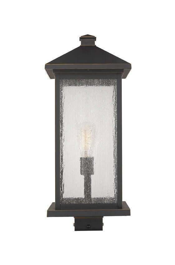 Aluminum with Glass Shade Sophisticated Lines Outdoor Post Light - LV LIGHTING