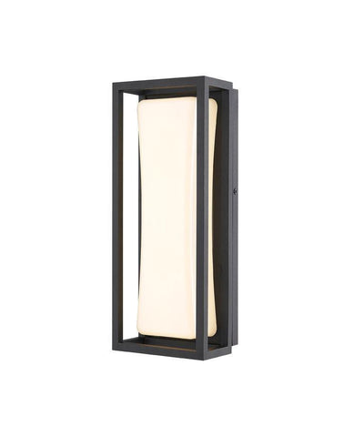 LED Black with White Shade Caged Outdoor Wall Light - LV LIGHTING