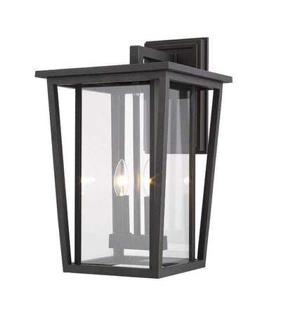 Aluminum with Dual Caged with Clear Glass Shade Outdoor Wall Light - LV LIGHTING