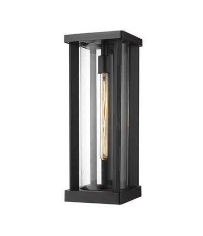 Black with Cylindrical Clear Glass Shade Outdoor Wall Light - LV LIGHTING