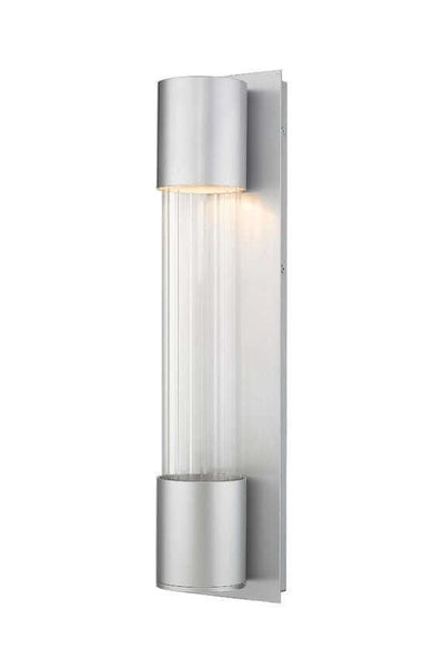 Aluminum with Cylindrical Clear Optic Glass Shade Outdoor Wall Light - LV LIGHTING