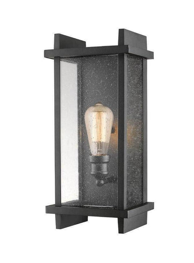 Aluminum Caged with Clear Seedy Glass Shade Outdoor Wall Light - LV LIGHTING