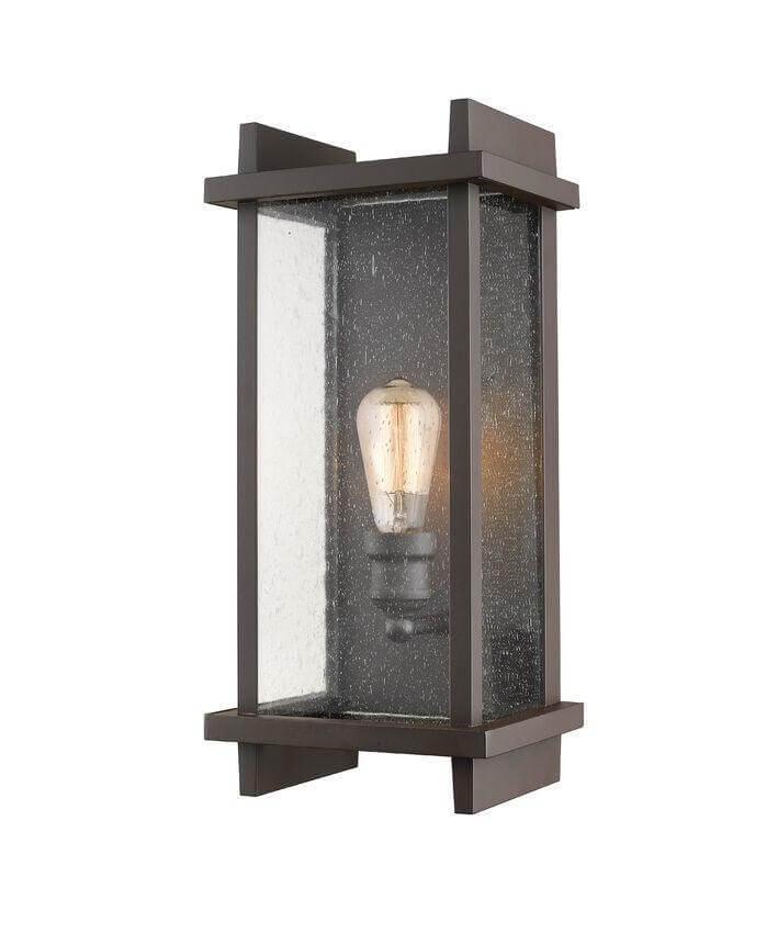 Aluminum Caged with Clear Seedy Glass Shade Outdoor Wall Light - LV LIGHTING