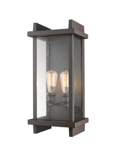 Aluminum Caged with Clear Seedy Glass Shade Outdoor Wall Light - LV LIGHTING