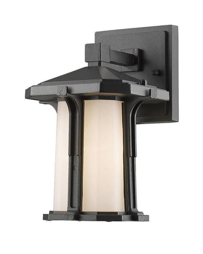 Black with Matte Opal Glass Shade Outdoor Wall Light - LV LIGHTING