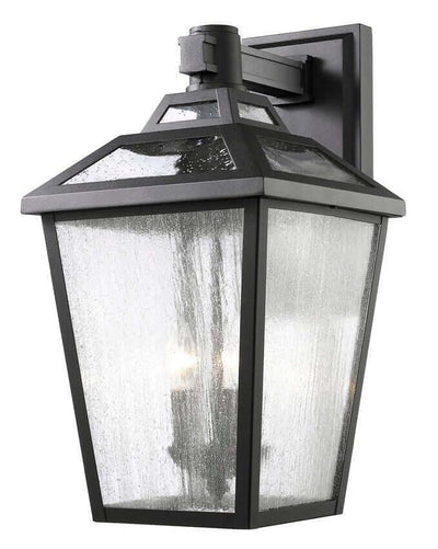 Aluminum with Clear Seedy Glass Shade Outdoor Wall Light - LV LIGHTING