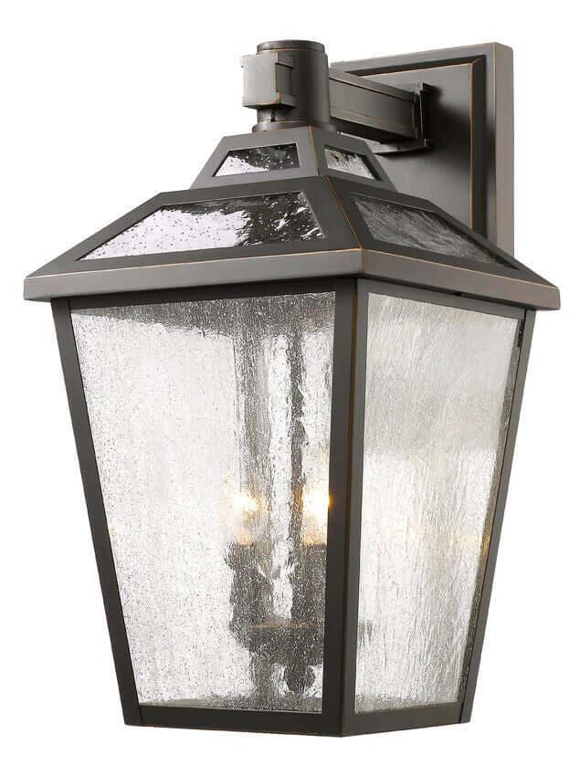 Aluminum with Clear Seedy Glass Shade Outdoor Wall Light - LV LIGHTING