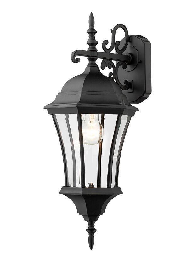 Aluminum Black with Clear Glass Traditional Outdoor Wall Light - LV LIGHTING