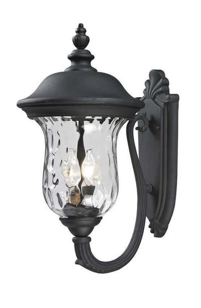 Aluminum with Clear Waterglass Traditional Outdoor Wall Light - LV LIGHTING