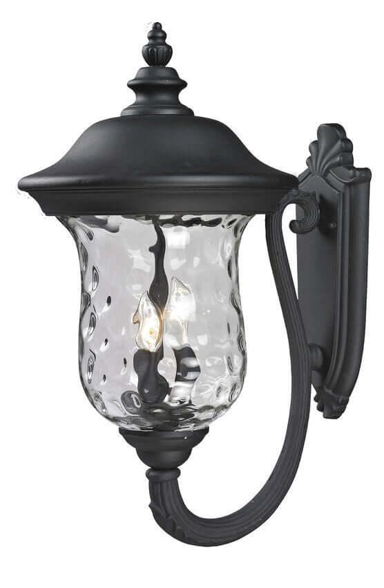 Aluminum with Clear Waterglass Traditional Outdoor Wall Light - LV LIGHTING