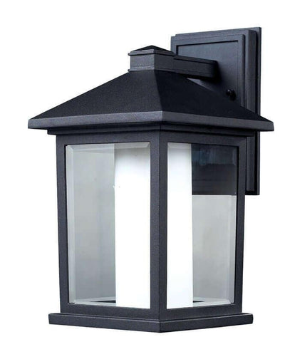 Aluminum Black with Clear and Matte Opal Glass Shade Outdoor Wall Light - LV LIGHTING