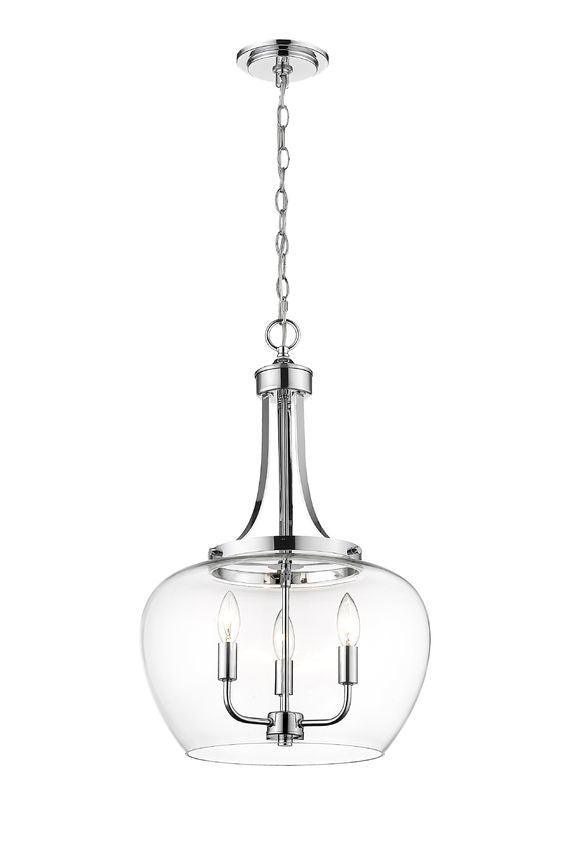 Steel with Apple Clear Glass Shade Pendant - LV LIGHTING