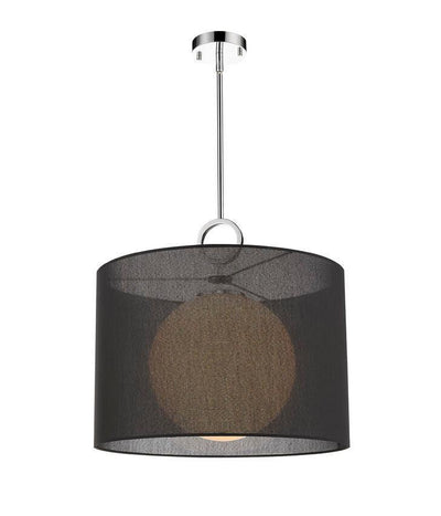 Steel with Globe and Fabric Shade Pendant - LV LIGHTING