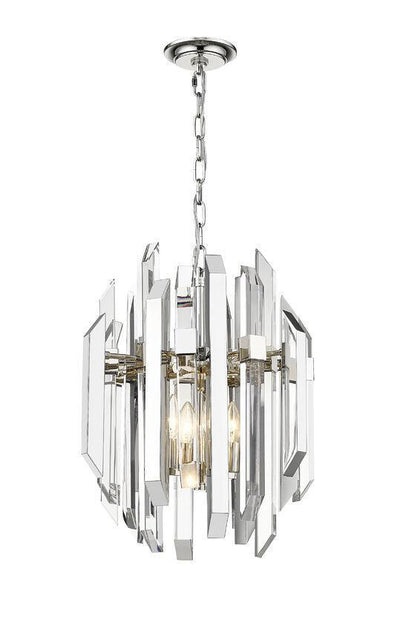 Polished Nickel with Clear Crystal Pendant - LV LIGHTING