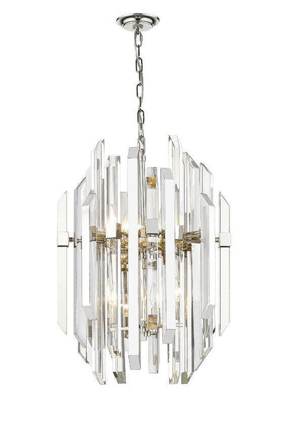 Polished Nickel with Clear Crystal Pendant - LV LIGHTING