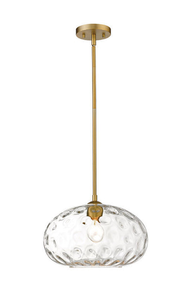 Steel with Water Glass Shade Single Light Pendant - LV LIGHTING