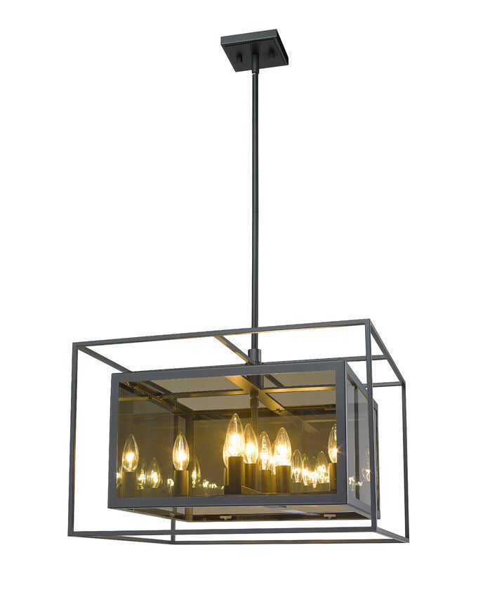 Misty Charcoal with Smoke Glass Shade Pendant - LV LIGHTING