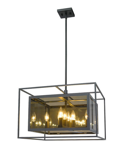 Misty Charcoal with Smoke Glass Shade Pendant - LV LIGHTING