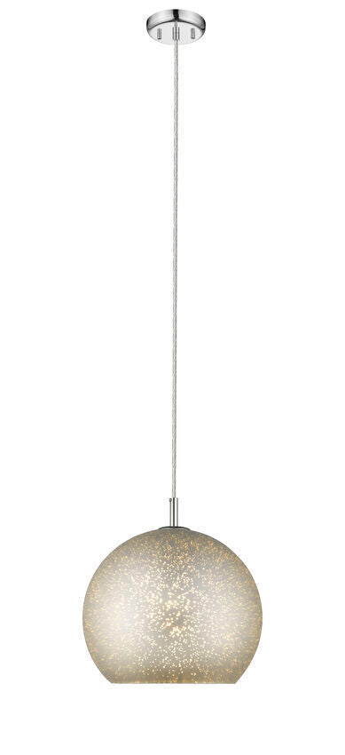 Chrome Frame with Mouth Blown Glass Shade Pendant - LV LIGHTING
