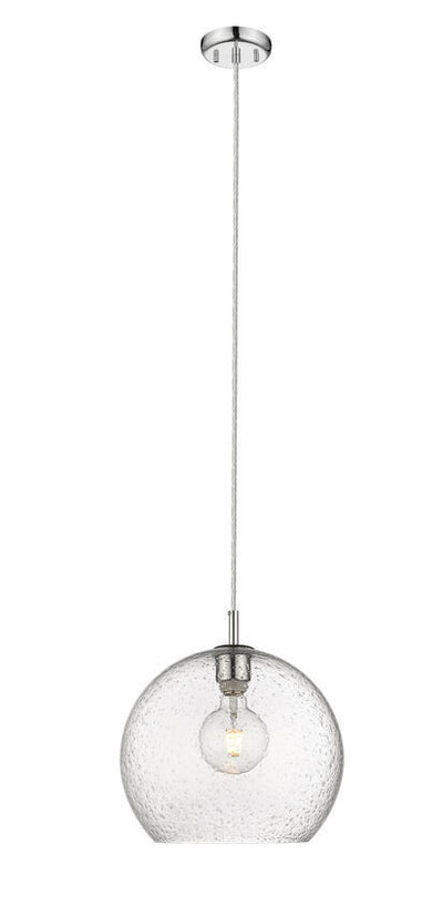 Chrome Frame with Mouth Blown Glass Shade Pendant - LV LIGHTING