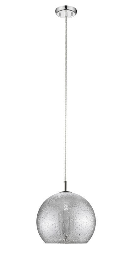 Chrome Frame with Mouth Blown Glass Shade Pendant - LV LIGHTING