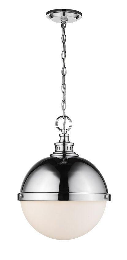 Steel with Opal Etched Glass Shade Pendant - LV LIGHTING