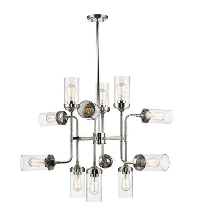 Steel with Cylindrical Clear Glass Shade Industrial Style Pendant - LV LIGHTING