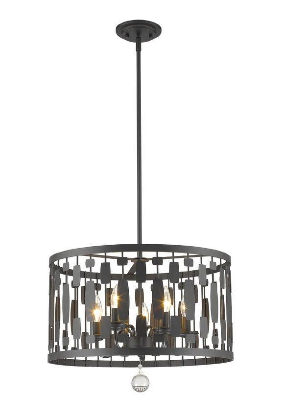 Steel with Orb and Drum Pendant - LV LIGHTING