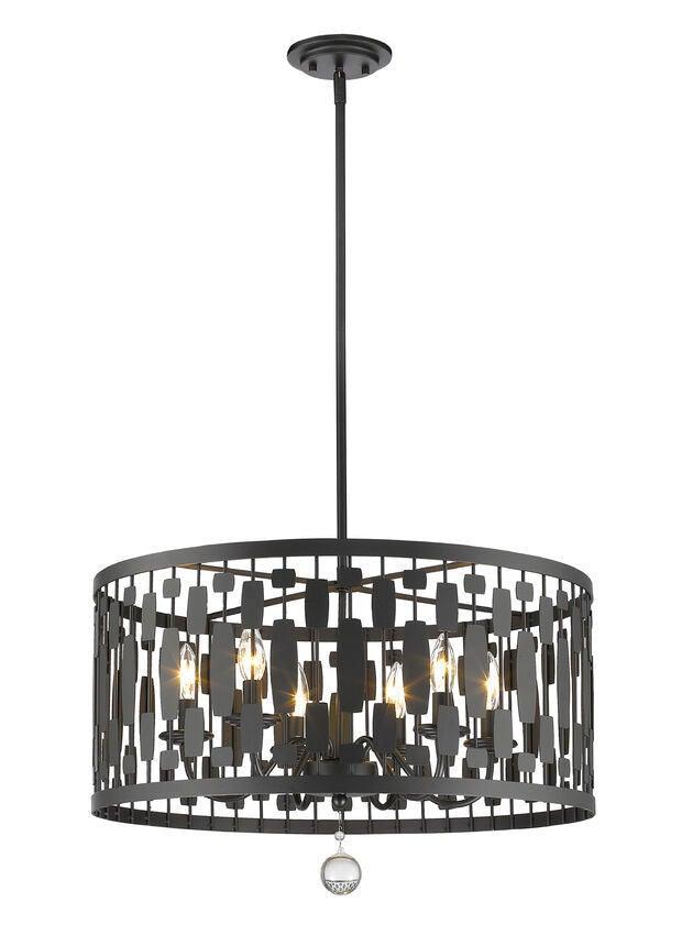 Steel with Orb and Drum Pendant - LV LIGHTING