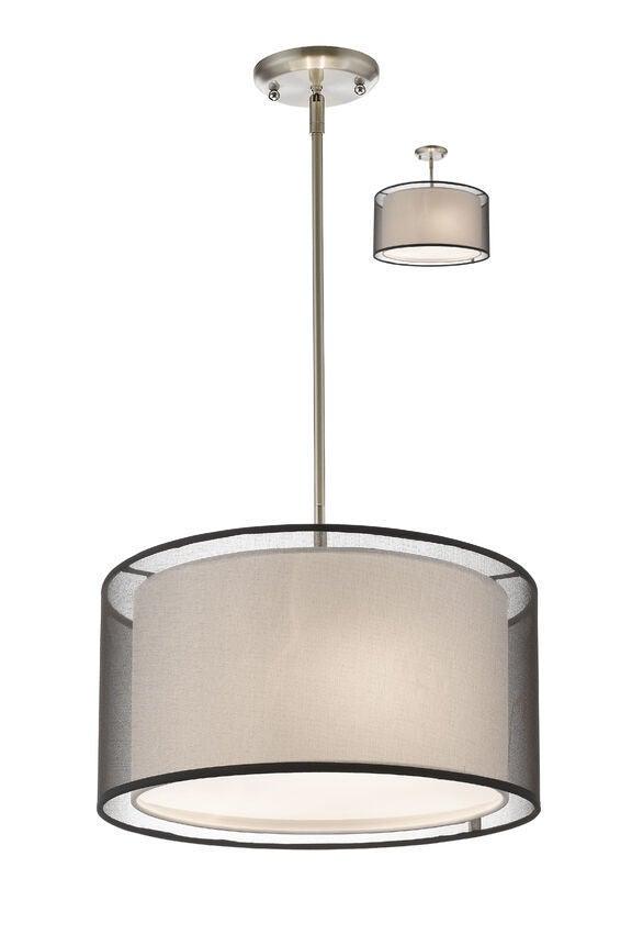 Steel with Transparent Organza Shade Pendant - LV LIGHTING