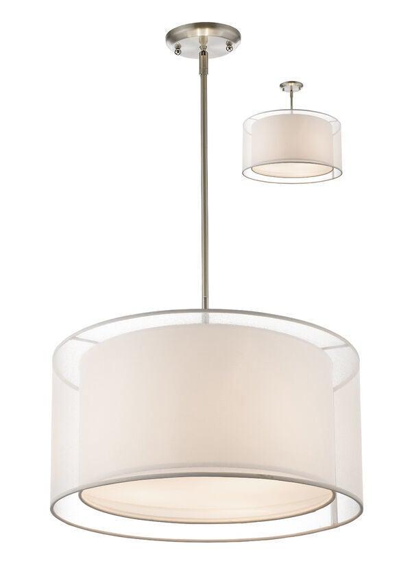 Steel with Transparent Organza Shade Pendant - LV LIGHTING