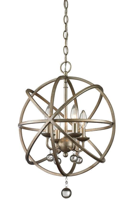 Steel with Spherical Orbit Multiple Light Pendant - LV LIGHTING