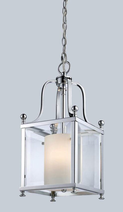 Steel with Double Glass Shade Caged Pendant - LV LIGHTING