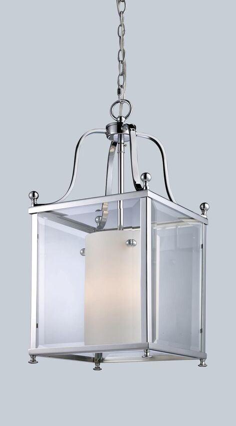 Steel with Double Glass Shade Caged Pendant - LV LIGHTING