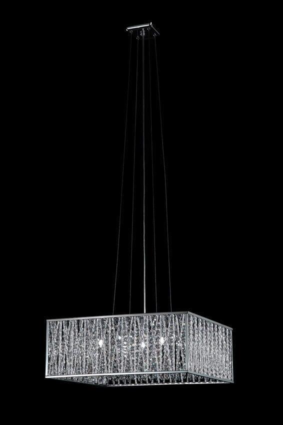 Chrome with Crystal Square pendant - LV LIGHTING