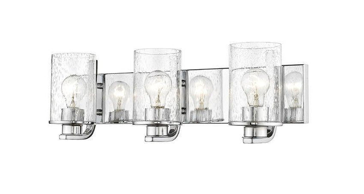 Steel with Clear Seedy Glass Shade Vanity Light - LV LIGHTING